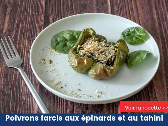 Poivrons farcis aux épinards et au tahini